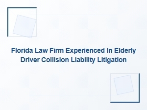 Florida Law Firm Specializing in Elderly Driver Collision Cases